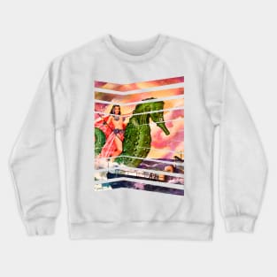 Seahorse Retro Vintage Girl Crewneck Sweatshirt